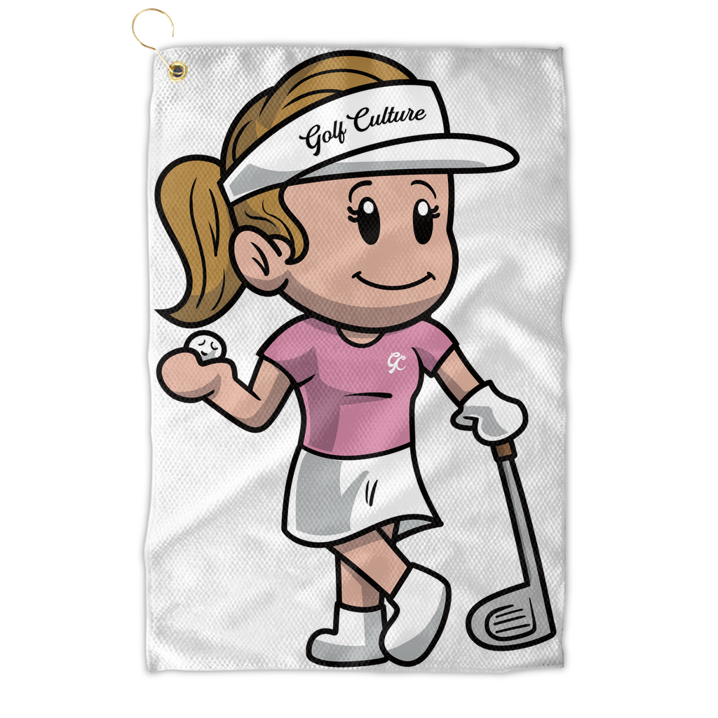 Girl Golfer Golf Towel