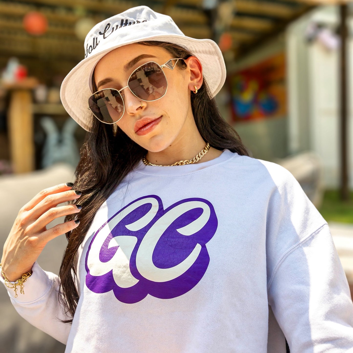 GC Purple Logo Cropped Sweater