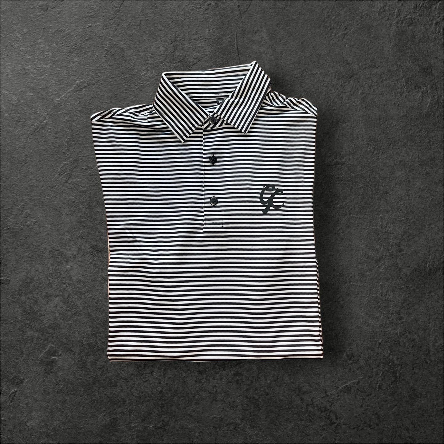 Black & Gray Striped GC Polo