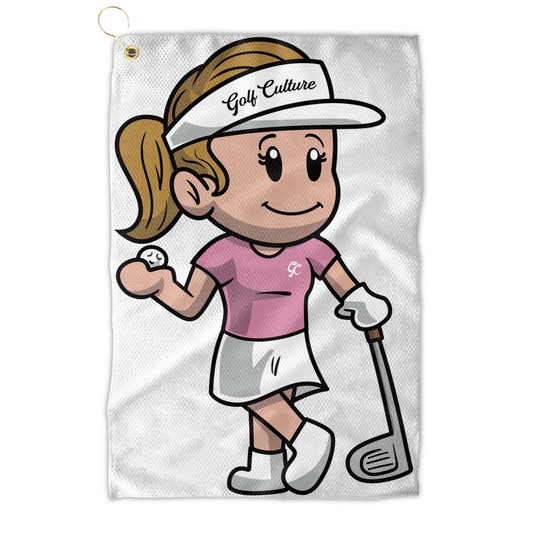 Girl Golfer Golf Towel